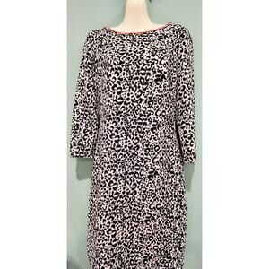 Belle Badgley Mischka Animal‎ Print Dress with Contrasting Trim, Size 12